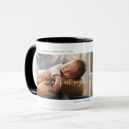 De dag dat ik mijn vaders foto eerste Vaderdag ont Mok (Voorkant links)