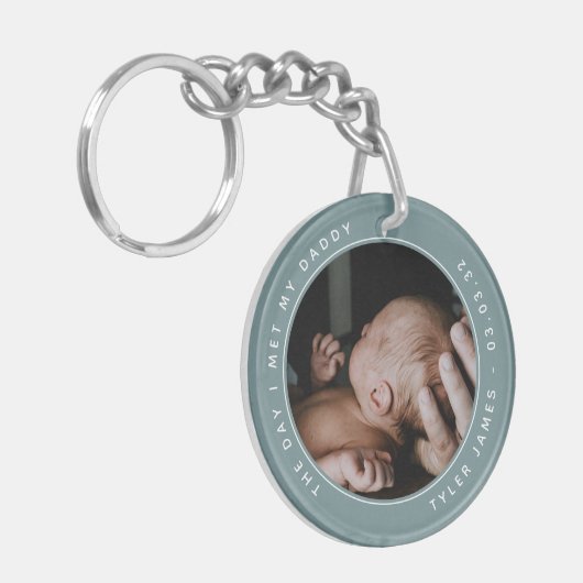 De dag dat ik mijn vaders foto eerste Vaderdag ont Sleutelhanger (Voorkant Links)