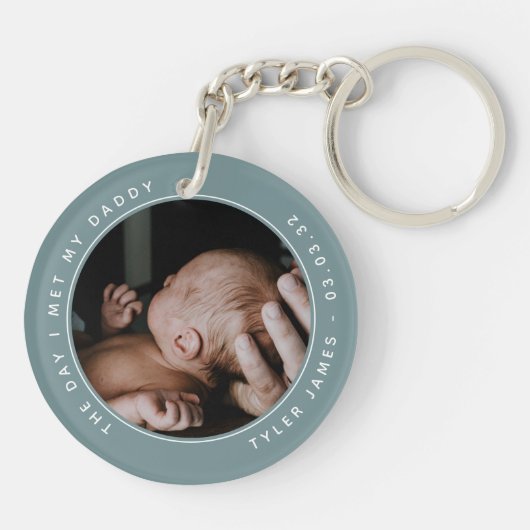 De dag dat ik mijn vaders foto eerste Vaderdag ont Sleutelhanger (Achterkant)