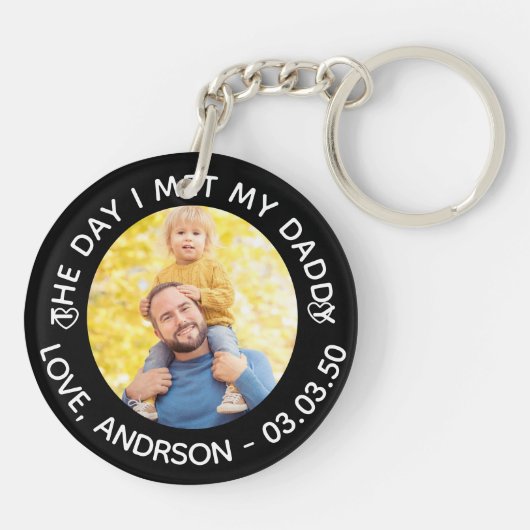 De dag dat ik mijn vaders foto eerste Vaderdag ont Sleutelhanger (Achterkant)