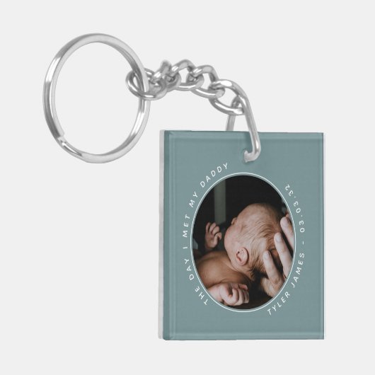 De dag dat ik mijn vaders foto eerste Vaderdag ont Sleutelhanger (Voorkant Links)