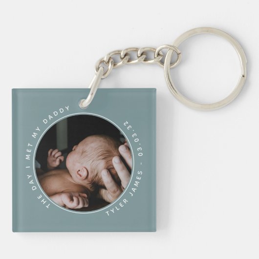 De dag dat ik mijn vaders foto eerste Vaderdag ont Sleutelhanger (Achterkant)