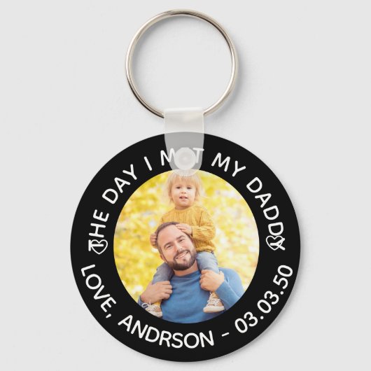 De dag dat ik mijn vaders foto eerste Vaderdag ont Sleutelhanger (Achterkant)