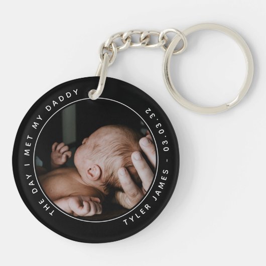 De dag dat ik mijn vaders foto eerste Vaderdag ont Sleutelhanger (Achterkant)