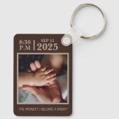 De dag dat ik vader werd, gepersonaliseerd geboort sleutelhanger (Achterkant)