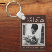 De dag dat ik vader werd, gepersonaliseerd geboort sleutelhanger (Voorkant)