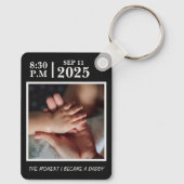 De dag dat ik vader werd, gepersonaliseerde geboor sleutelhanger (Achterkant)