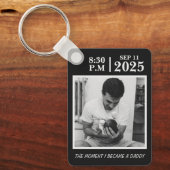 De dag dat ik vader werd, gepersonaliseerde geboor sleutelhanger (Voorkant)