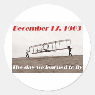 De dag dat we leerden vliegen ronde sticker