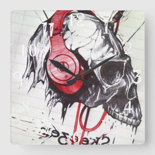 De Dag & de Nacht van Halloween Vierkante Klok (Voorkant)