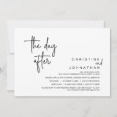 De dag erna, huwelijksfeest kaart (Voorkant)