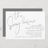 De dag ervoor, bruiloft repetitie diner of brunch kaart (Voorkant / Achterkant)