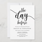 De dag ervoor, bruiloft repetitie lunch of brunch kaart (Voorkant)