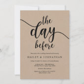 De dag ervoor, bruiloft repetitie lunch of brunch kaart (Voorkant)