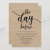 De dag ervoor, bruiloft repetitie lunch of brunch kaart (Voorkant / Achterkant)