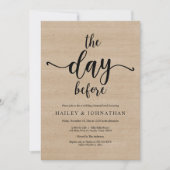 De dag ervoor, bruiloft repetitie lunch of brunch kaart (Voorkant)