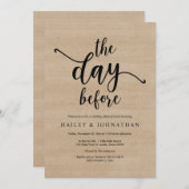 De dag ervoor, bruiloft repetitie lunch of brunch kaart (Voorkant / Achterkant)