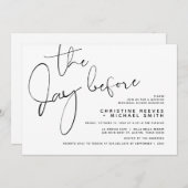 De dag ervoor, de dag voor de repetitie van het hu kaart (Voorkant / Achterkant)