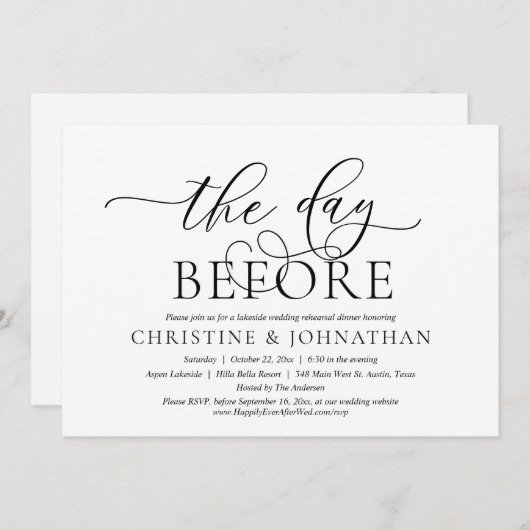 De dag ervoor, de feestdag. kaart (Voorkant / Achterkant)