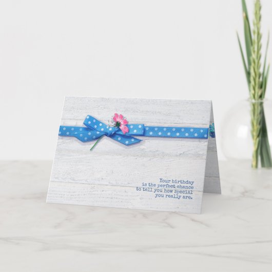 de dag in de poolse krant polka dot ribbon kaart (Voorkant)