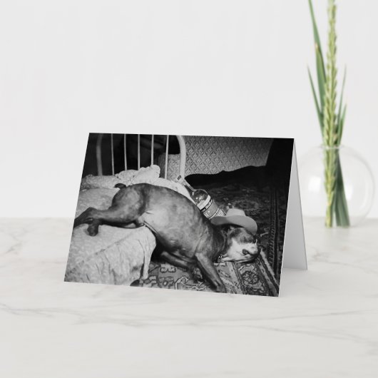 De dag na de  Drink hond Folie Wenskaart (Voorkant)