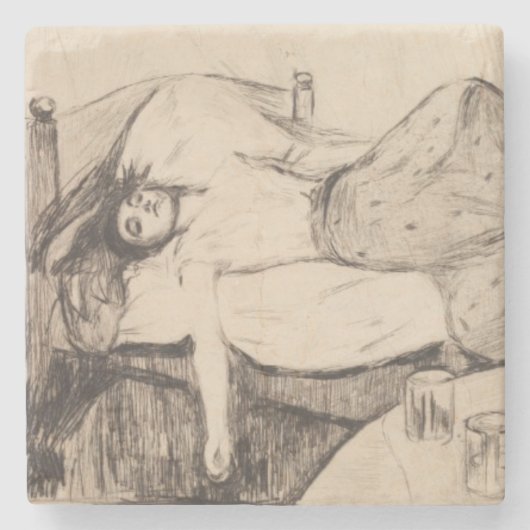 De dag na (door Edvard Munch) Stenen Onderzetter (Voorkant)
