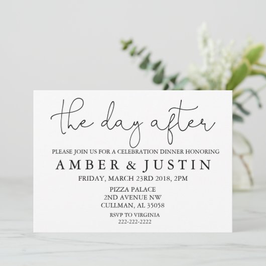 De dag na | Uitnodiging (Staand voorkant)