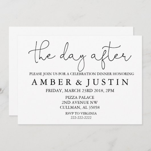 De dag na | Uitnodiging (Voorkant / Achterkant)