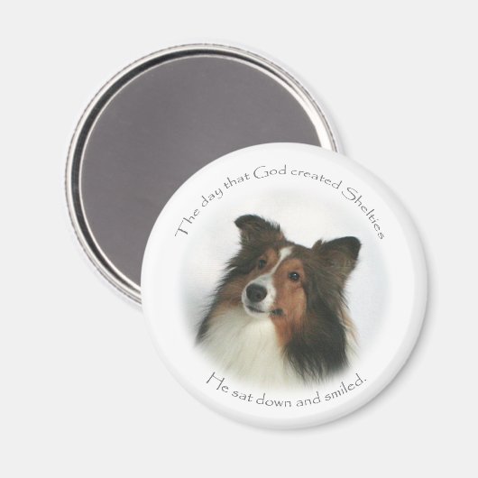 De dag Shelties werden Creëer magneet (Voorkant / Achterkant)