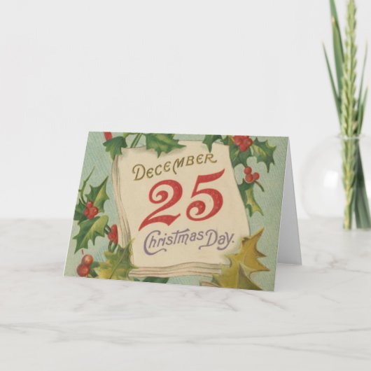 De Dag van 25ste Kerstmis van december Feestdagen Kaart (Voorkant)