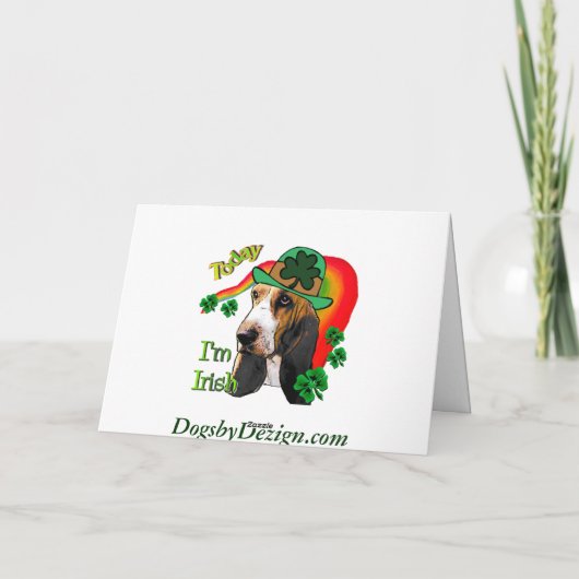 De Dag van Basset Hound St. Patricks Kaart (Achterkant)