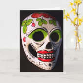 De Dag van de aardbei van het Dode Masker Kaart (Gele Bloem)