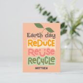 de dag van de aarde, ga groene, eenvoudige wetensc briefkaart (Staand voorkant)