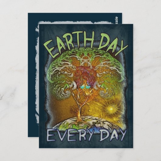 De Dag van de Aarde is Elke Dag Briefkaart (Voorkant / Achterkant)