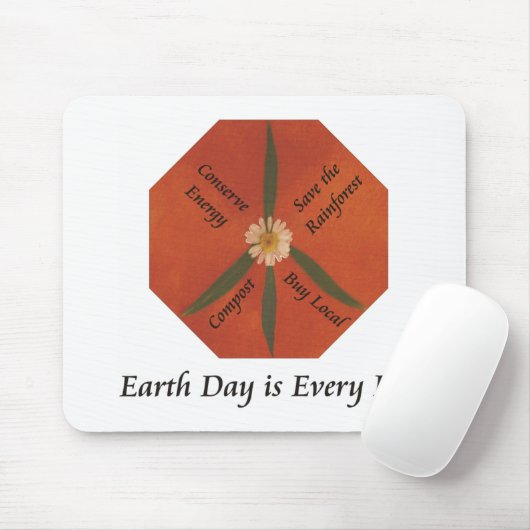 De Dag van de Aarde is Elke Dag Muismat (Met muis)