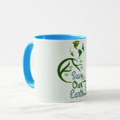 de dag van de aarde, sparen onze aarde, liefdesaar mok (Voorkant links)