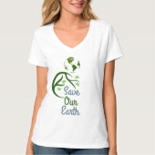 de dag van de aarde, sparen onze aarde, liefdesaar t-shirt (Voorkant)
