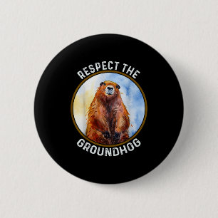 De Dag Van De Bosmarmot Respecteer De Bosmarmot Ronde Button 5,7 Cm
