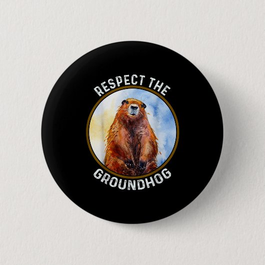 De Dag Van De Bosmarmot Respecteer De Bosmarmot Ronde Button 5,7 Cm (Voorkant)