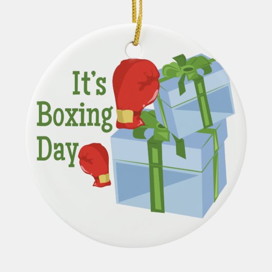 De dag van de boxing keramisch ornament (Voorkant)