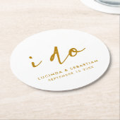 De dag van de bruiloft Elegant Minimale Eenvoudige Ronde Kartonnen Onderzetter (Gebogen)