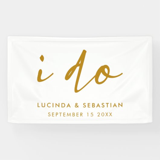 De dag van de bruiloft Elegant Minimale Eenvoudige Spandoek (Horizontaal)