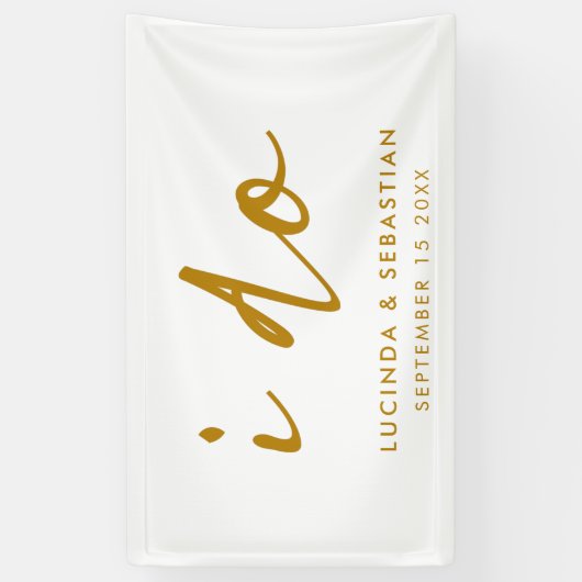 De dag van de bruiloft Elegant Minimale Eenvoudige Spandoek (Verticaal)