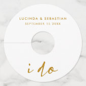 De dag van de bruiloft Elegant Minimale Eenvoudige Wijnglaslabel (Voorkant)