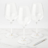 De dag van de bruiloft Elegant Minimale Eenvoudige Wijnglaslabel (Set)