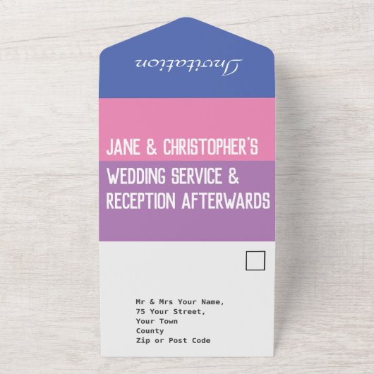 De dag van de bruiloft in één Uitnodiging (Buitenkant)