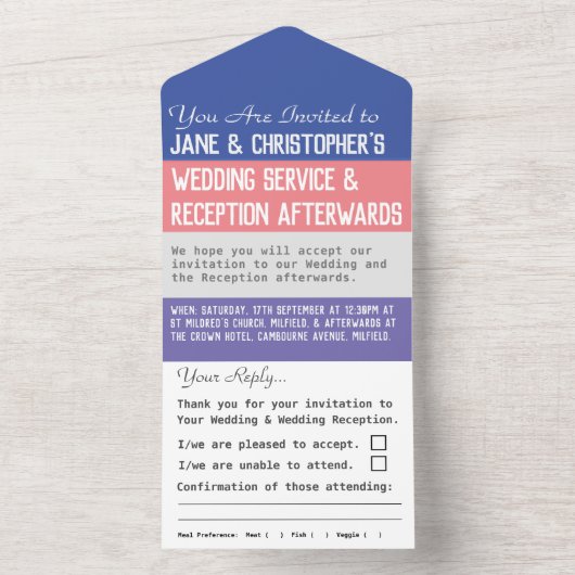 De dag van de bruiloft in één Uitnodiging (Binnen)