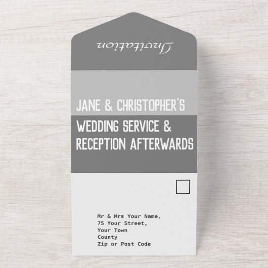 De dag van de bruiloft in één Uitnodiging (Buitenkant)