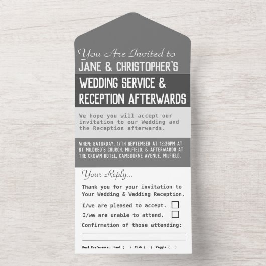 De dag van de bruiloft in één Uitnodiging (Binnen)