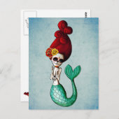 De dag van de dode mooie zeemeermin briefkaart (Voorkant / Achterkant)
